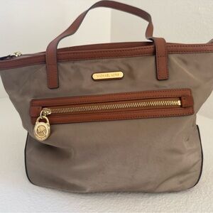 Michael Kors Tan and Brown Tote Bag